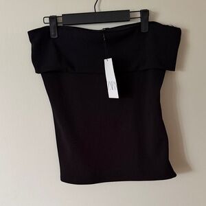 ZARA 🆕 NWT Black Stretch Sweetheart Zipper Tube Top Size L PTP | Going Out Top